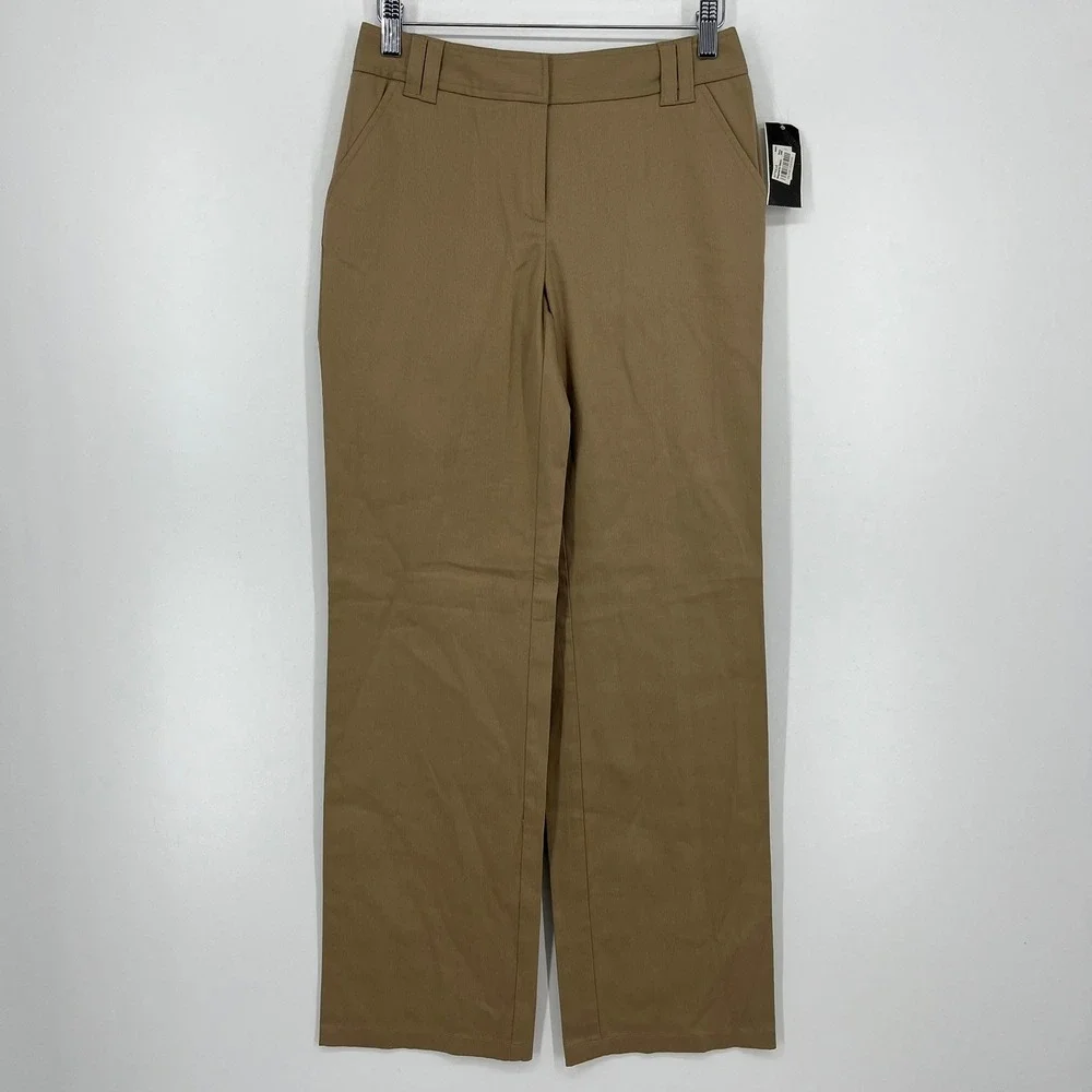 Alfani Women Khaki Ongoing Bedford Dress Pants P30206K194 Size 2 New